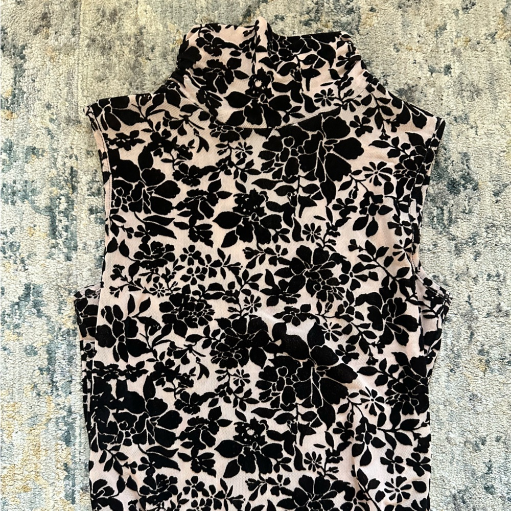 Floral print turtleneck bodysuit